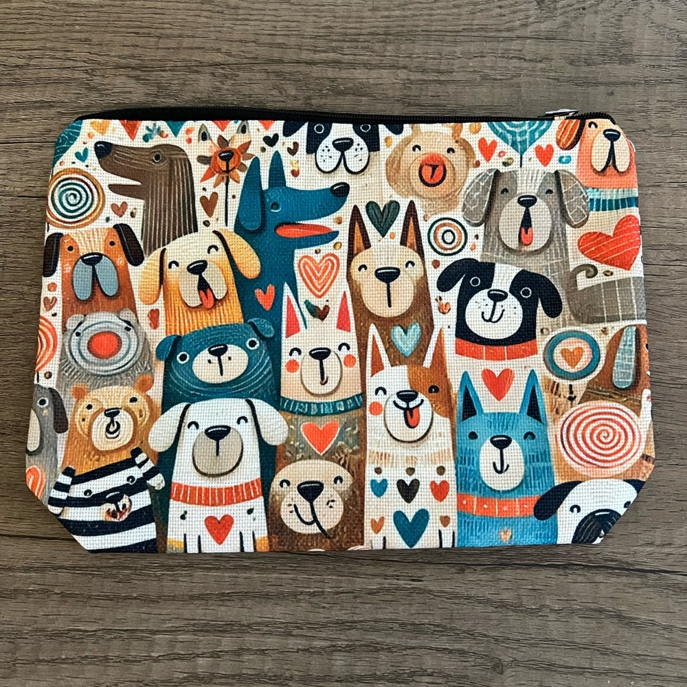 Colorful Dog Print Pouch *NEW*